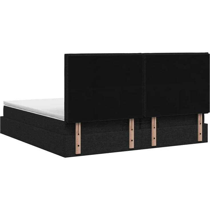 vidaXL Ottoman-Bett mit Matratze und LED Schwarz 200 x 200 cm Stoff 3458016 – Bild 10