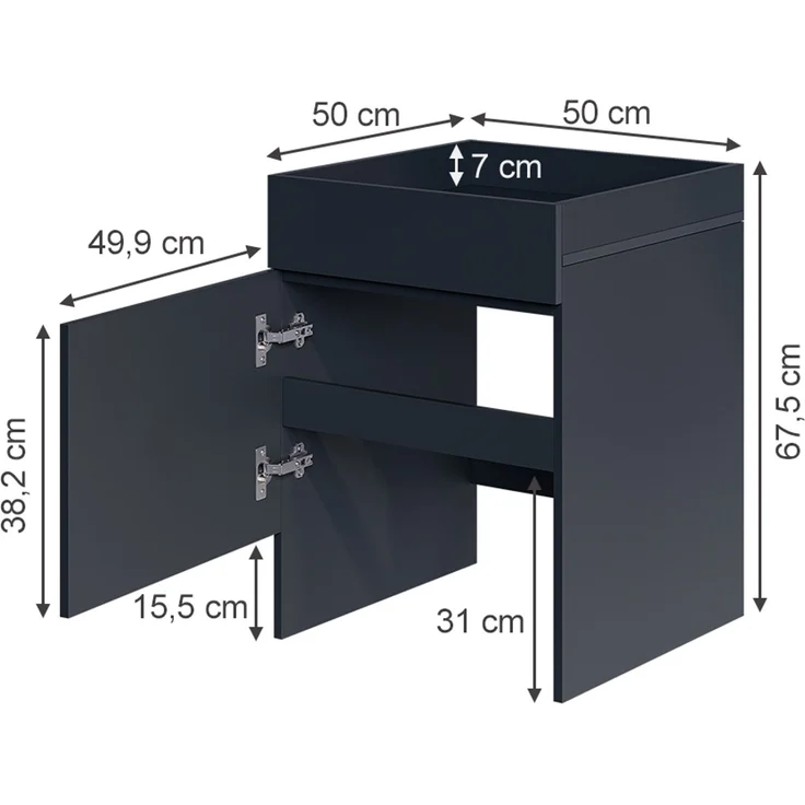 Saugroboterschrank Dustin Anthrazit 50 x 67.5 cm mit 1 Tür Vicco – Bild 2