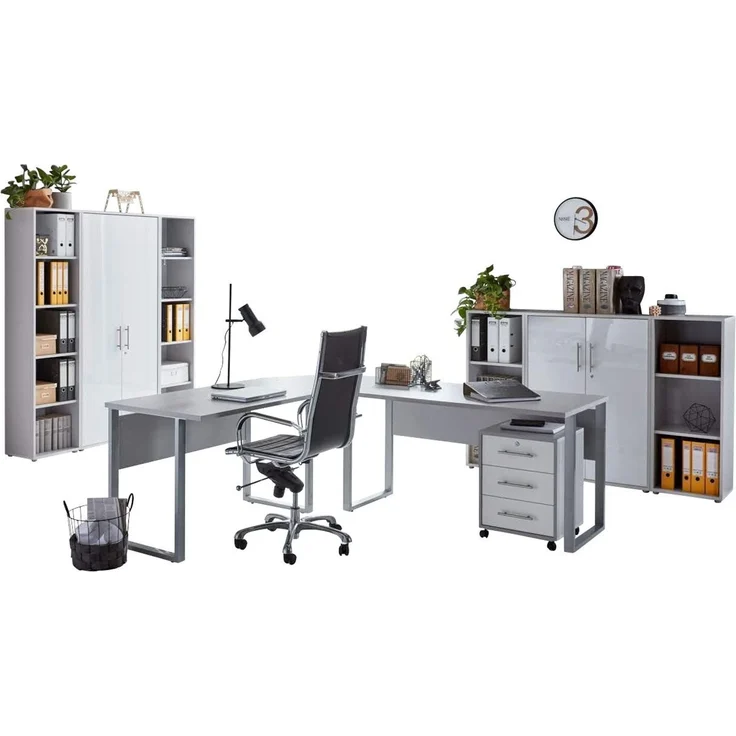 BMG Möbel Büromöbel-Set Office Edition 5, (Büro Set, 8 tlg), Türen abschließbar, Rollcontainer – Bild 1