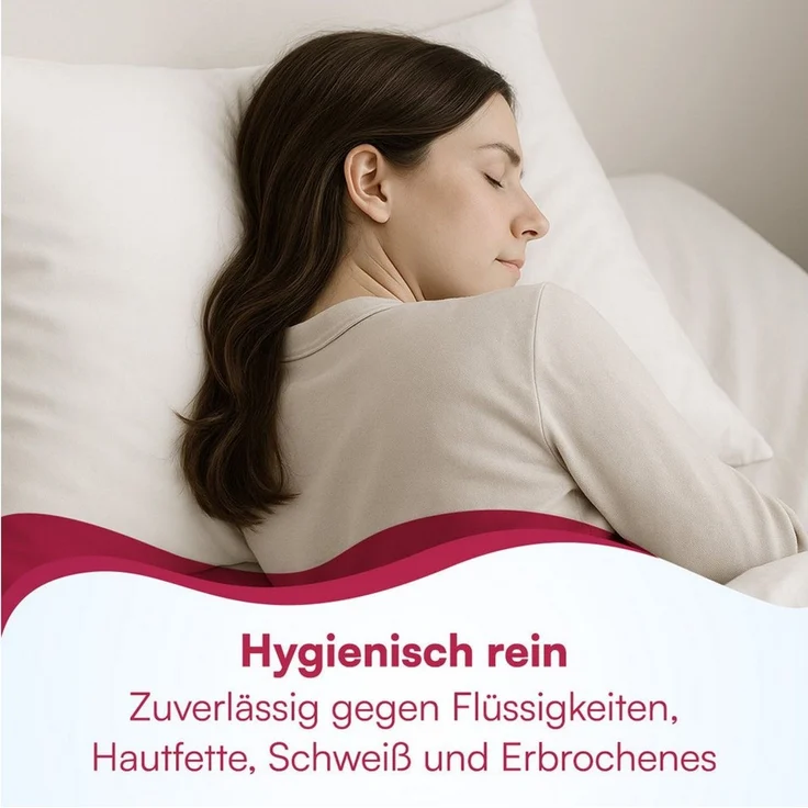 Clinotest Kissenbezug Wasser- und Milbendicht, (2 Stück), Kissenschoner hypoallergen & atmungsaktiv, PU-Bezug waschbar bei 90°C – Bild 3