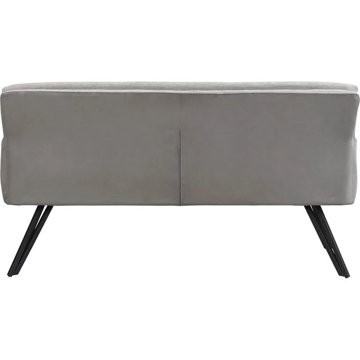 byLIVING Bank Tino/Webstoff und Mikrofaser Bezug und Gestell in schwarz/Aufgedoppelter Rücken/Küchenbank, Sitzbank, Esszimmerbank/B 160 x H 94 x T 67 cm (Hellgrau) – Bild 6