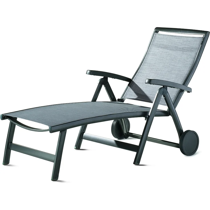 Sieger Royal Klapprollliege mit Polyesterbeschichtung, Aluminium Eisengrau 78 x 101 x 193 cm – Bild 1