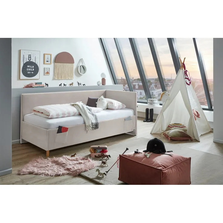 meise.möbel Kinderbett COOL II, Polsterbett wahlweise mit Bettkasten, Jugendbett inkl. USB Anschlüsse