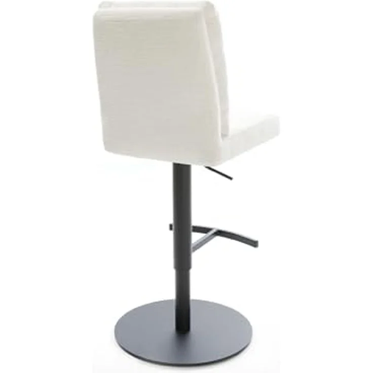 Barstuhl Pela-Flex Bouclé Soft Beige Drehfuß höhenverstellbar Metall Schwarz – Bild 6