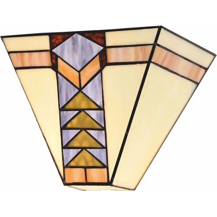 Casa Padrino Art Deco Tiffany Wandleuchte Weiß / Bunt 25 x H. 20 cm - Tiffany Leuchten