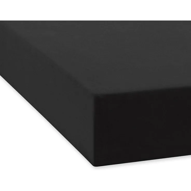 Traumschlaf 'Feinbiber' Spannbettlaken, Baumwolle schwarz, 100 x 220 x 25 cm