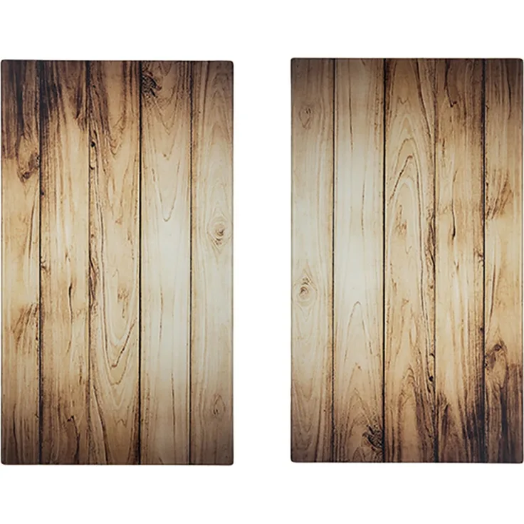 Michelino 2-tlg. Kochfeld-Abdeckplatte 52x30cm Holz-Optik 47114