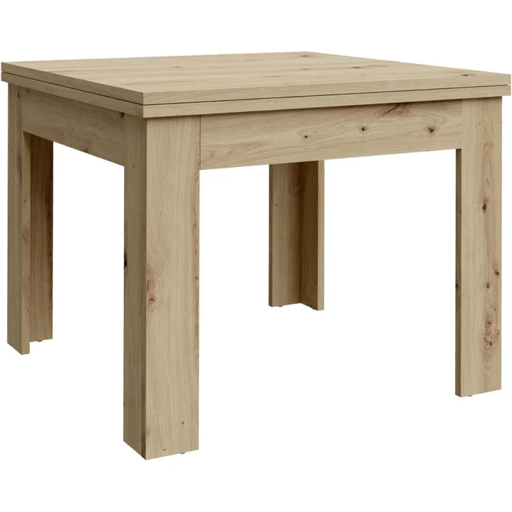 Forte NUORI Esstisch 90 100, Esstisch ausziehbar, Esszimmer, Holzwerkstoff, Artisan Eiche Holzdekor, 95 cm breit x 74,8 cm hoch x 95 cm tief – Bild 1
