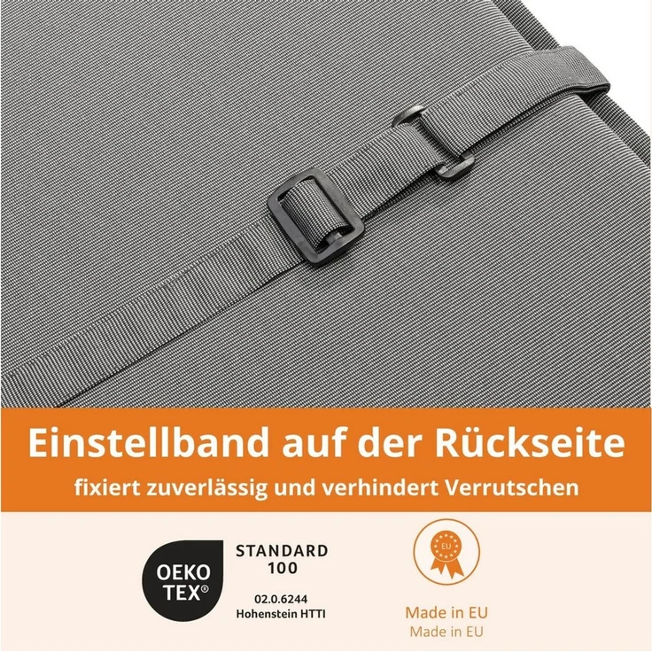 sleepling Hochlehnerauflage Polsterauflage Hochlehner, (4 St, 2er-Set), Polster für Gartenmöbel, Ökotex, Eckbänder und Einstellband – Bild 2