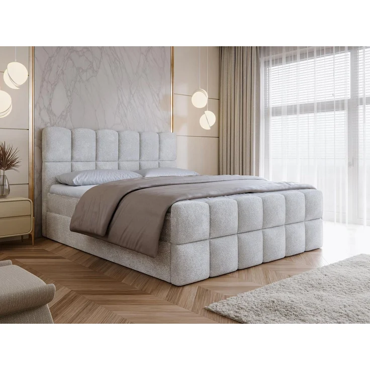 Compleo Boxspringbett Wolkenbett mit zwei Bettkästen, Bezug: Bouclé, Designer Bett – Bild 1