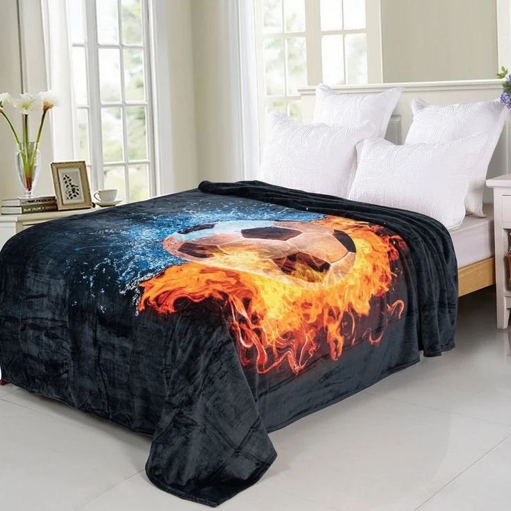 Wolldecke / Kuscheldecke / Fußball / 150x200cm, Brilliant, Fußball-Motiv – Bild 5
