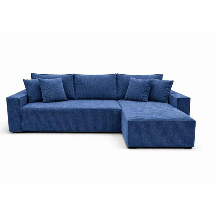 KRISAN MÖBEL Ecksofa EDEN in Blau 235 x 75 x 144 cm, modernes Ecksofa mit Schlaffunktion Links und Rechts montierbar – Bild 1