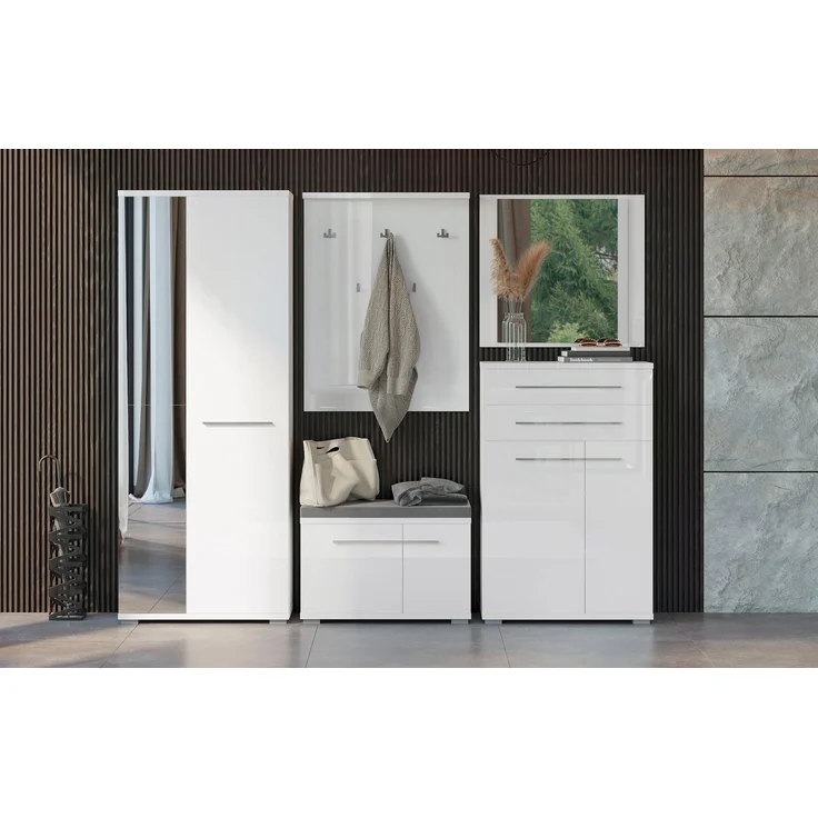 Places of Style Garderobenschrank Piano UV lackiert, hochglänzend, Soft-Close Funktion, mit Spiegel – Bild 2