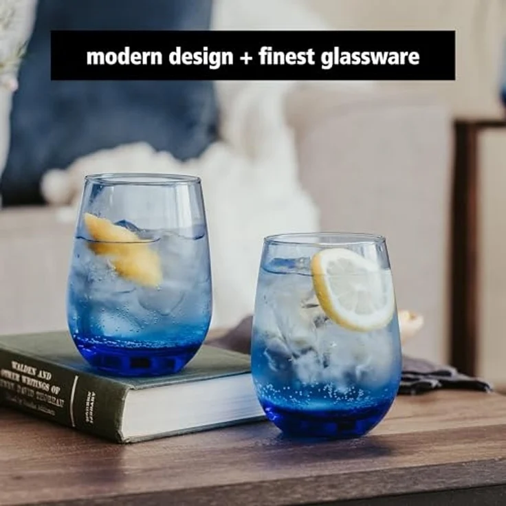 LIBBEY Gläser-Set Libbey Weinglas, 12er Set -STEMLESS-, 12-tlg, Glas, 451 ml, hochwertig verarbeitet, im modernen Design – Bild 2