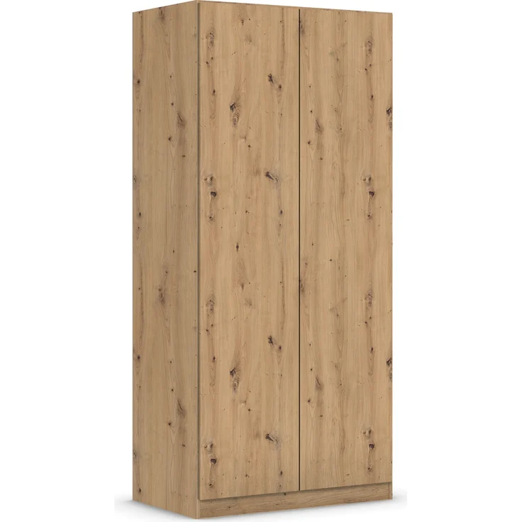 rauch Kleiderschrank, Drehtürenschrank COSTA, 2-türig, push-to-open, Eiche Artisan, 91 x 197 x 54 cm – Bild 3