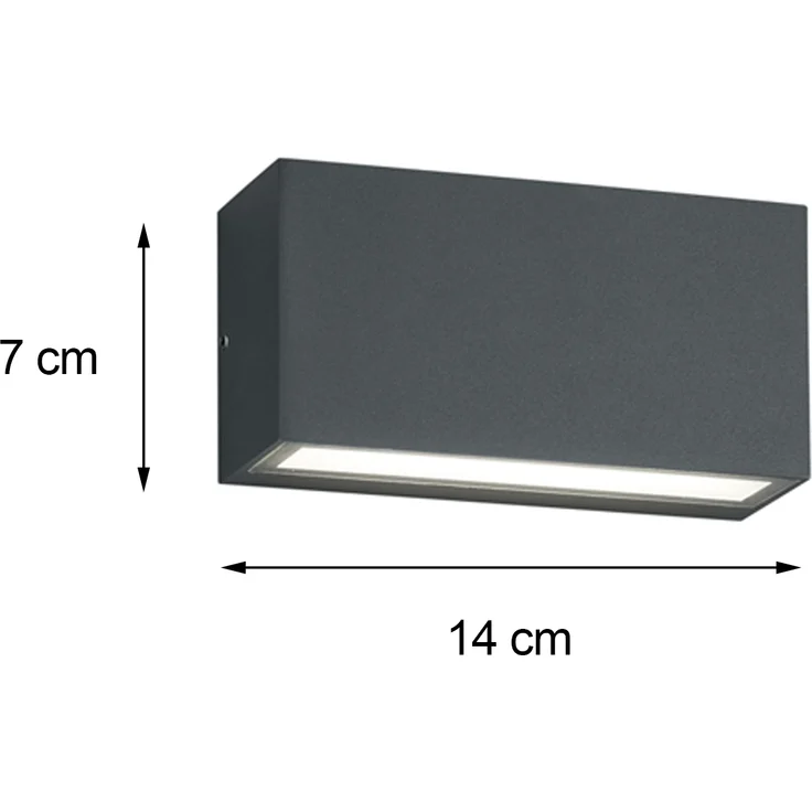 LED Außenwandleuchte 2er Set Up- & Down Light in Anthrazit – Bild 3