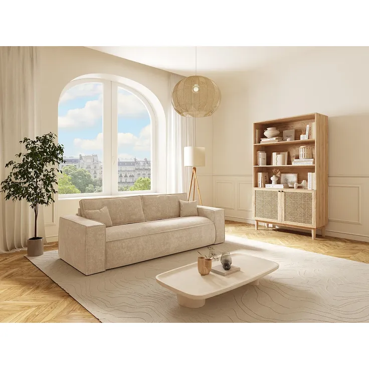 Vente-unique - AMELIA Sofa Stoff Beige - B 105 cm x H 80 cm x L 236 cm