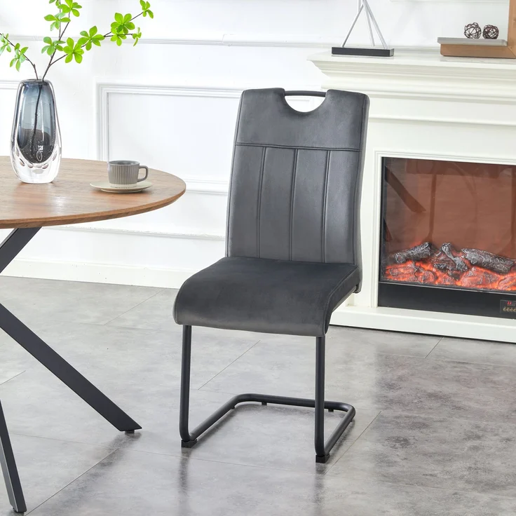 Schwinger-Stuhl 2er Set Lyon Stühle in Anthrazit - gemütliches Design - B/H/T: 43x98x61 cm – Bild 9