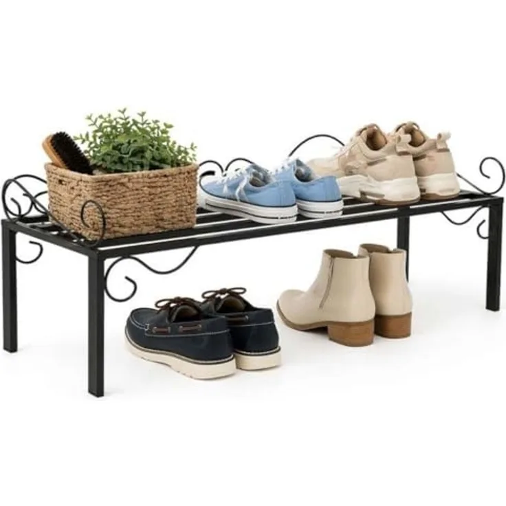 DanDiBo Schuhregal Metall Mi-1 Regal 92cm Schuhschrank Platzsparend 21237 Schuhablage Schmiedeeisen