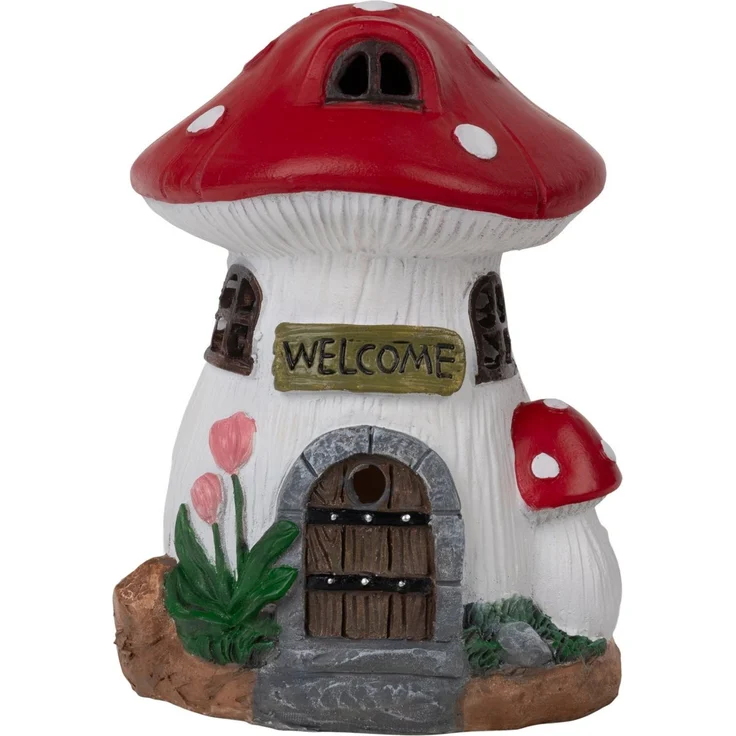näve LED Solarleuchte Mushroom, LED fest integriert, Warmweiß, Pilzhaus bunt, LED warmweiß, inkl. Druckschalter, H: 17,3cm, L/B: 13cm – Bild 3