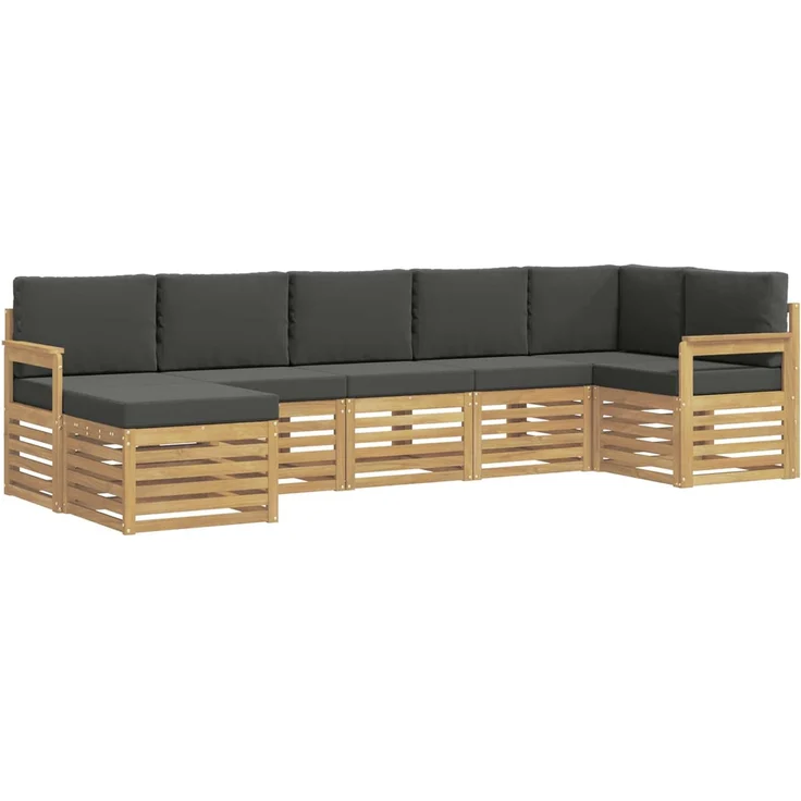 vidaXL Outdoor-Sofagarnitur 7 stk. 6-Sitzer Weiß und Anthrazit 3392182 – Bild 2