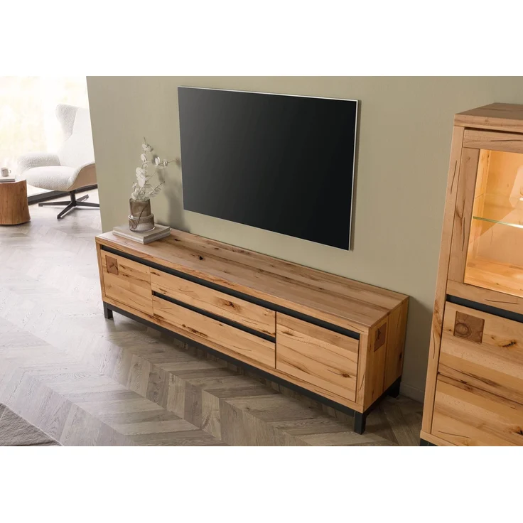 TV-Board Kernbuche 190x40x56 natur geölt VILLANDERS #153 – Bild 2