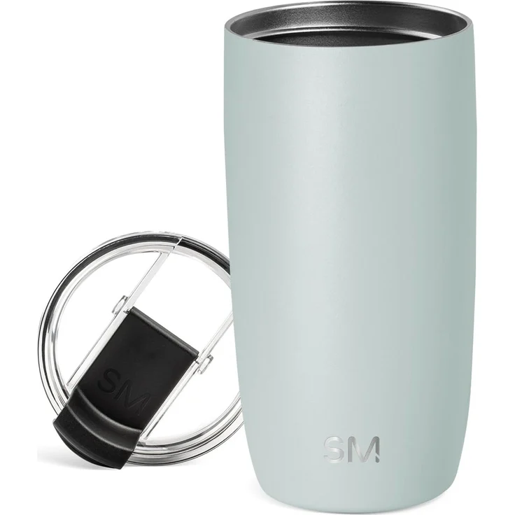 Simple Modern Thermobecher Kaffeebecher to go mit Klappdeckel | Isolierter Edelstahl-Kaffeebecher | Geschenke für Frauen und Männer | Voyager | 470ml | Sea Glass Sage