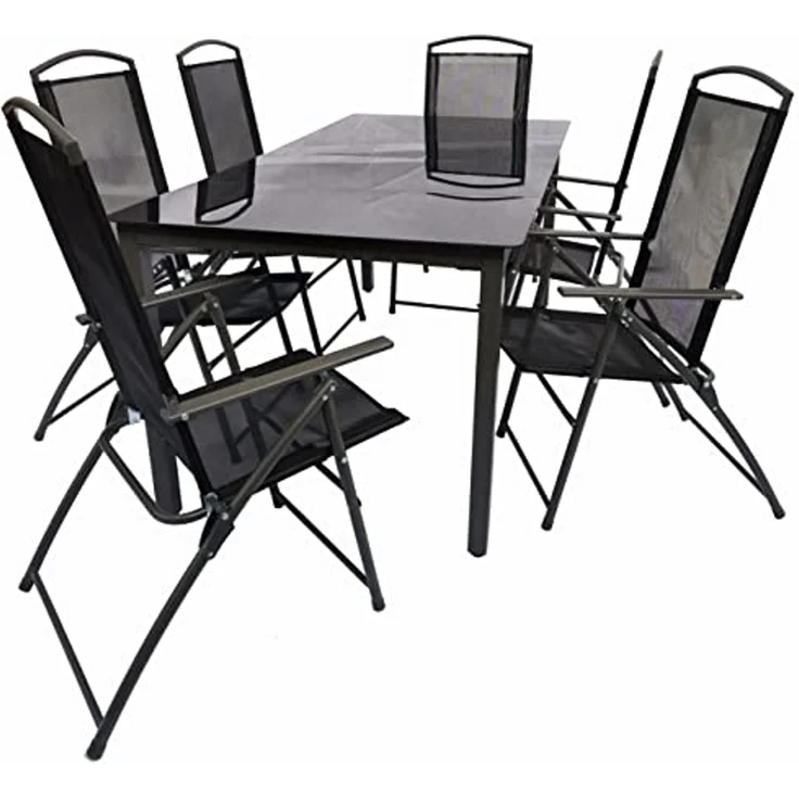 VCM Gartenmöbel-Set 189S 918159 Schwarz H. 105 x B. 189 x T. 90 cm – Bild 1
