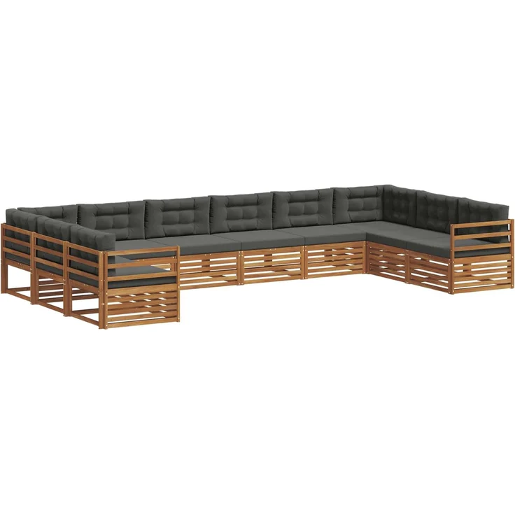 vidaXL Outdoor-Sofagarnitur 6 stk. 10-Sitzer Natur und Anthrazit 3374192 – Bild 2