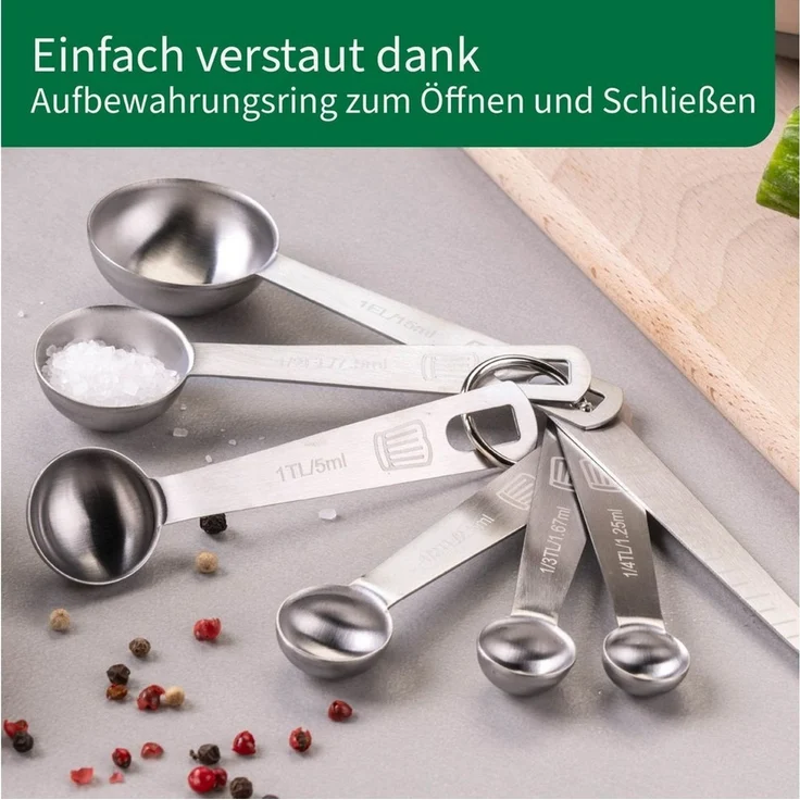 Chefkoch trifft Fackelmann Messlöffel Messlöffelset, Dosierlöffel, Maßlöffel, Edelstahllöffel – Bild 3