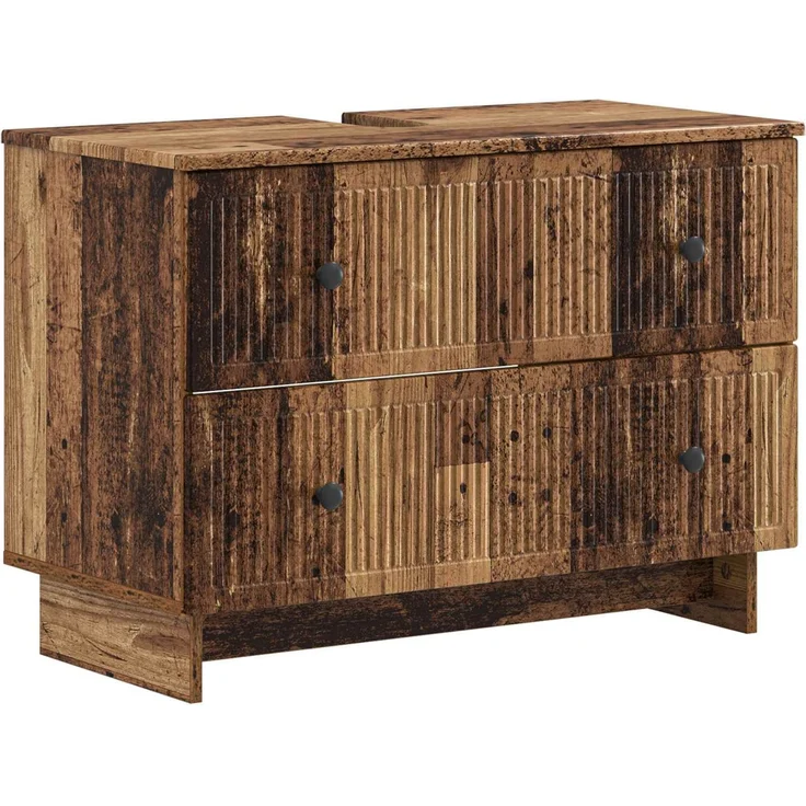 vidaXL 3-teiliges Badezimmer-Schranksystem EDE Altholz Holzwerkstoff 3417745 – Bild 4