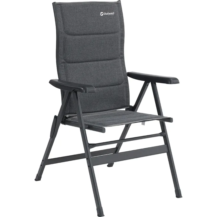 Outwell Helena Campingstuhl, 7-fach verstellbar, dick gepolstert, bis 150 kg belastbar, klappbar, 4,8 kg, komfortable Sitzhöhe 47 cm