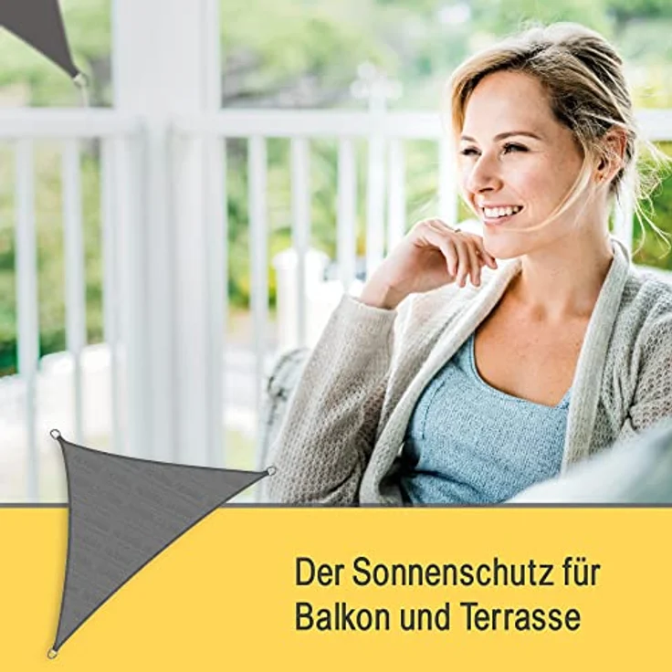 Sol Royal SolVision HS9 - Sonnensegel dreieckig 7 x 7 x 7 m HDPE Atmungsaktiv & UV Schutz Sonnenschutz für Terrasse, Balkon, Pool und Garten – Sonnensegel 700 x 700 x 700 cm Schattennetz Anthrazit – Bild 10