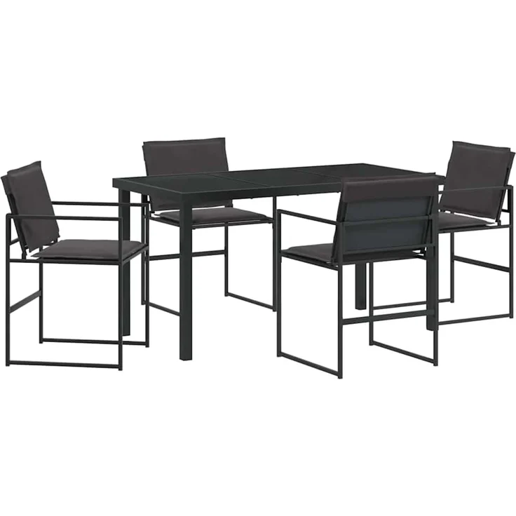 Garten Essgruppe 5 pcs, Gartenmöbel Schwarz 140 x 70 x 73 cm – Bild 2