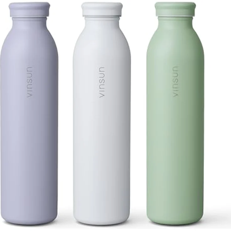 Vinsun Isolierflasche Edelstahl Flasche 600ml, Thermoflasche doppelwandig isoliert BPA frei, Auslaufsicher, Kohlensäure geeignet, bruchsicher, Kalt- & Heißgetränk – Bild 5