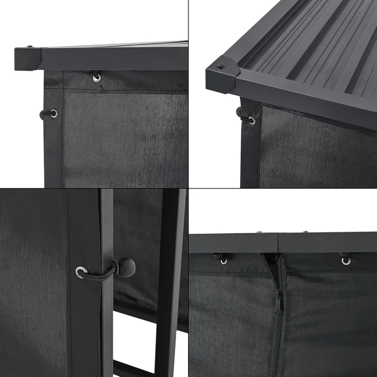 Brennholzregal Yakutat Schwarz 145x143x70 cm [casa. pro] – Bild 7