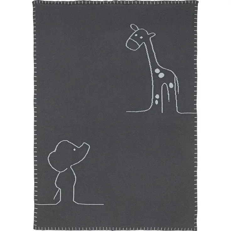 Nattou Strickdecke aus 100 % Baumwolle (Strick), Zum Wenden, 100x75 cm, Luna und Axel, Grün