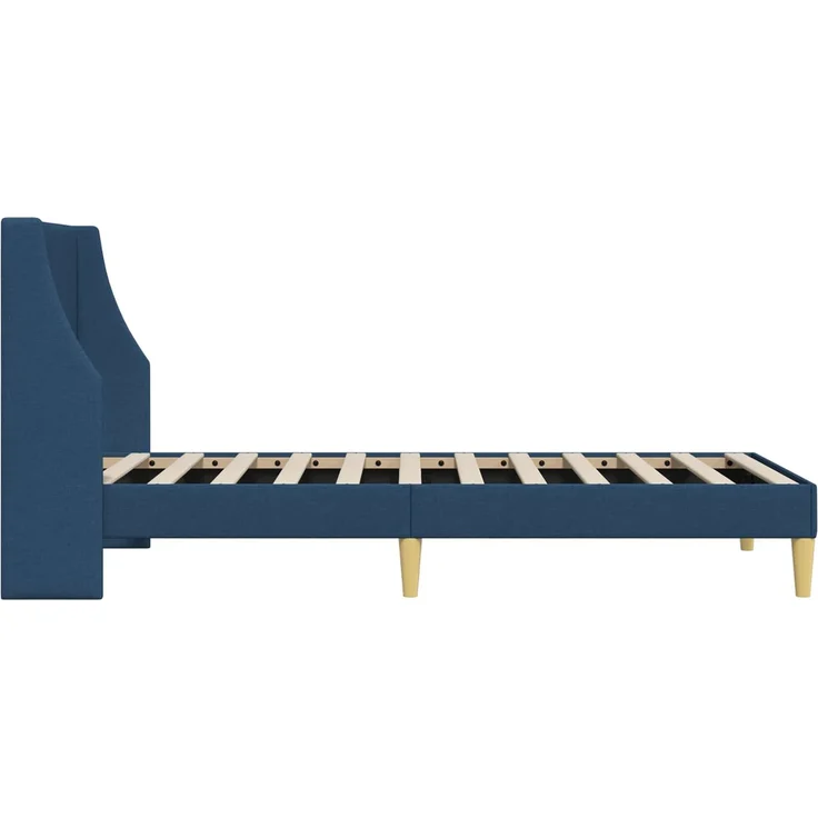 vidaXL Bettrahmen mit Kopfteil, Stoff Blau, 90x200 cm – Bild 5