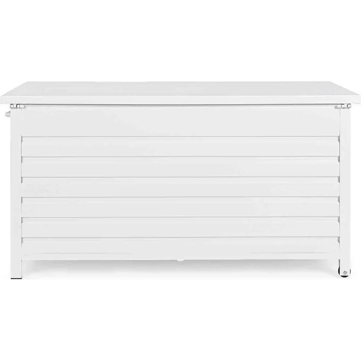 Gartentruhe Citanal aus Aluminium, modern mit Rädern und Gasdruckfeder, weiß, 141 cm – Bild 5