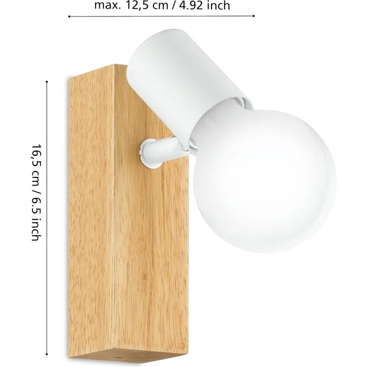Eglo 33168 LED TOWNSHEND 3 braun, weiß E27 1X10W L:16,5cm B:5cm dimmbar – Bild 4