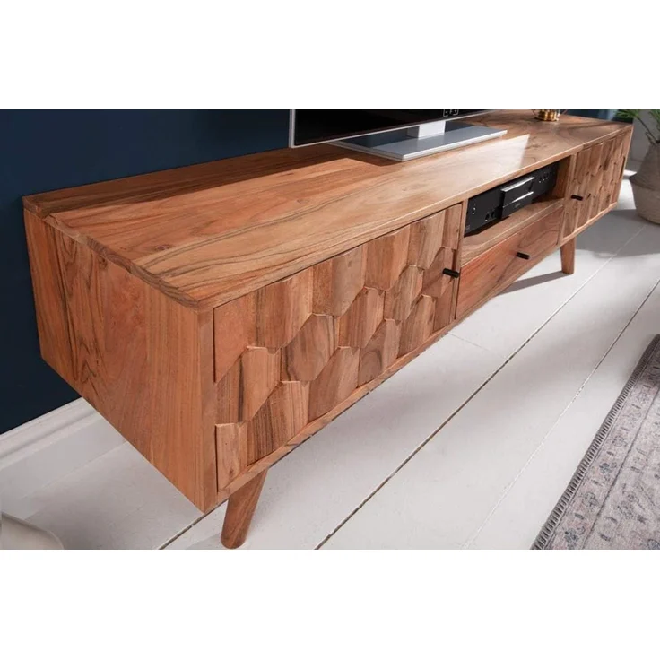 riess-ambiente Lowboard MYSTIC LIVING 140cm natur, Massivholz · TV-Schrank · Akazie · Wohnzimmer · Retro – Bild 3