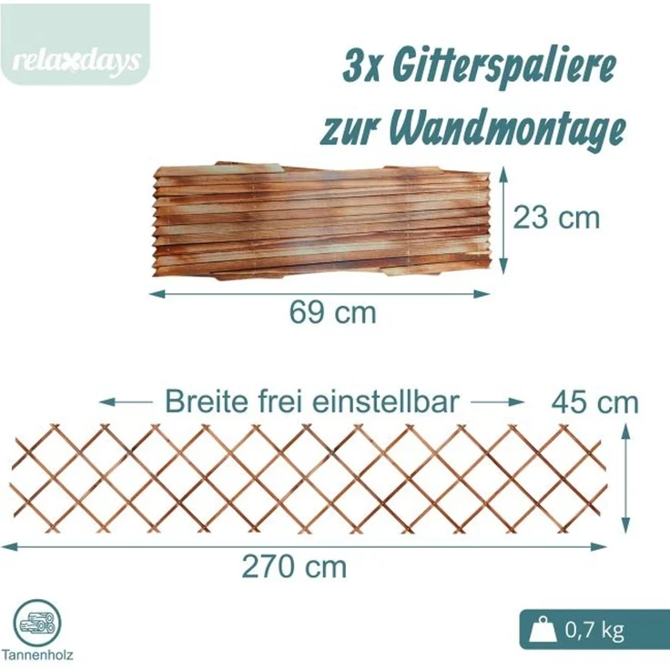 Relaxdays Ausziehbares Rankgitter im 3er Set – Bild 4