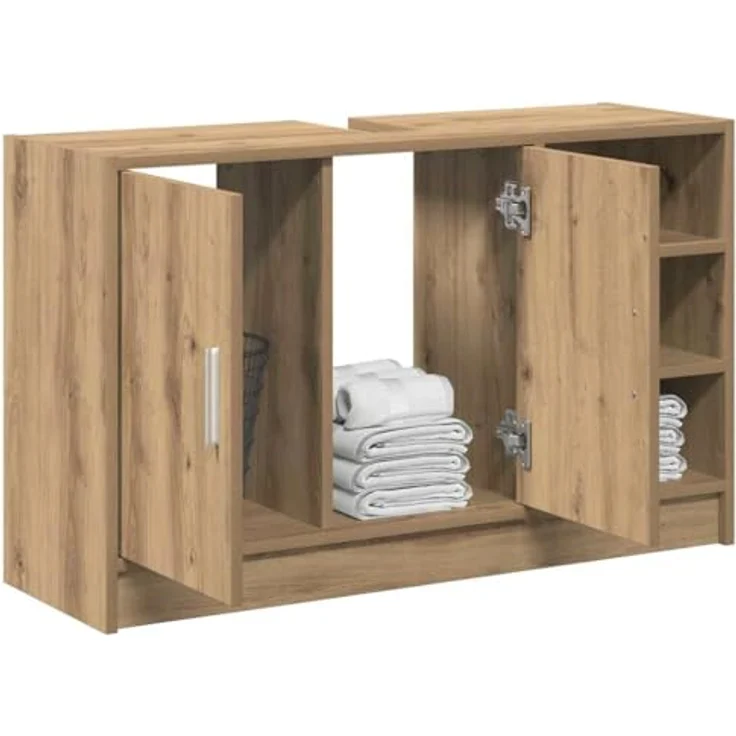 vidaXL Badezimmerschrank Artisan-Eiche 90 x 29 x 55 cm Holzwerkstoff 869210 – Bild 2