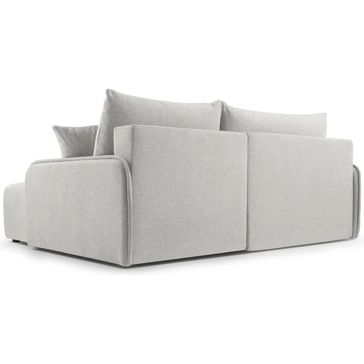 Selsey 'Netarro' Ecksofa mit Schlaffunktion, Bettkasten und Chenille-Bezug, graubeige, rechts – Bild 8