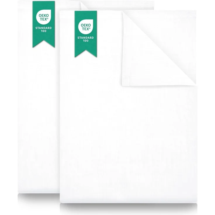 2er Pack Betttuch/Bettlaken/Haustuch 250x150 cm Doppelpack weiß von Green Mark Textilien® 100% Baumwolle – Bild 1