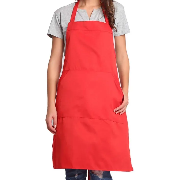 Schürze verstellbar Tasche Bänder Damen Herren Küche XL Rot