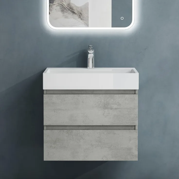 doporro Badmöbel-Set Badmöbel-set Verona Waschbecken-Unterschrank Wandmontage