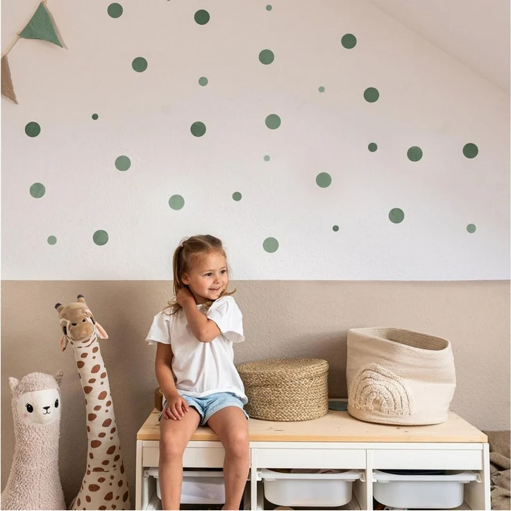 lilimaus Wandsticker Herzen, Sterne & Punkte selbstklebend - Deko fürs Kinderzimmer (132 St), Herzen, Sterne oder Punkte - 36er- & 132er-Set, ablösbar – Bild 1