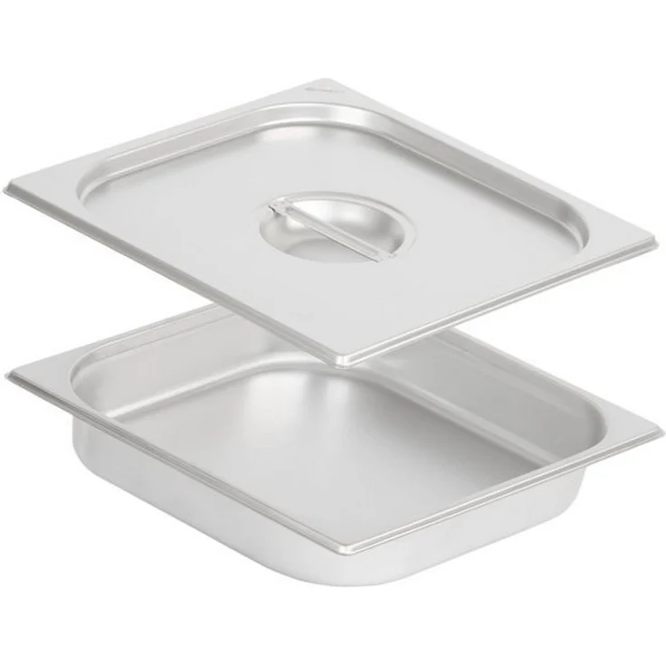 Mahlzeit Thermobehälter GN Behälter 2/3 mit Deckel, Höhe 65 mm, Edelstahl Wärmebehälter, Edelstahl, (Set, 2-tlg, 1x 2/3 GN Behälter mit Deckel(65 mm), für Chafing Dish – Bild 4