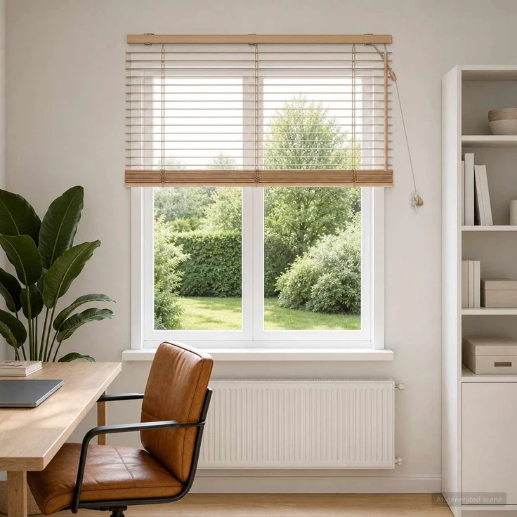 vidaXL Venezianische Jalousie Eichenoptik 120 x 130 cm 35 mm 42015320 – Bild 1